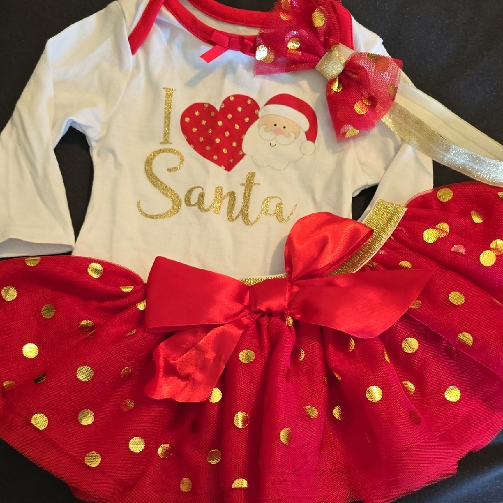 Festive Santa Kids Costume with Red and Gold Accents